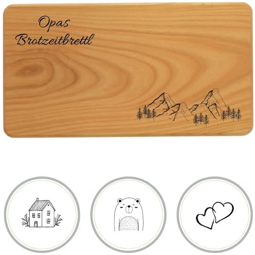 HOFMEISTER® Frühstücksbrett Gravur Namen Motiv - nachhaltiges Brett aus Kirschholz - individuelles Geschenk mit Personalisierung, Brotzeitbrett, Vesperbrett, 22 cm