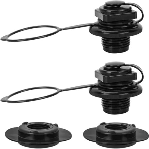 Aufblasbares Boots-Luftventil, 24 mm, Kunststoff-Luftventil, Hüte, Schraubventil, Ersatz für aufblasbares Angelboot, Kajak, Kanu, Luftbett, Boston-Ventil, Ersatzschlauchstopfen (2 Stück)