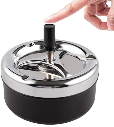 Posacenere per esterno, girevole e senza fumo, grande in acciaio inox per balconi e uffici