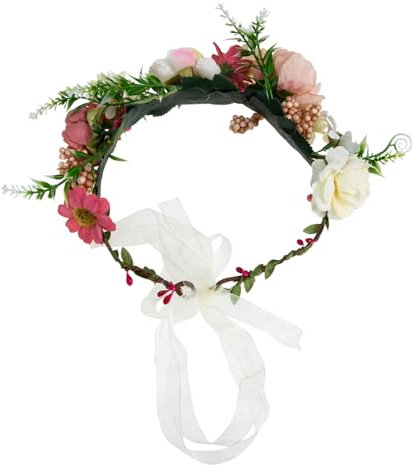 WRITWAA copricapo di ghirlanda artificiale ghirlanda di di fiori da sposa fascia per ghirlanda floreale copricapo della sposa Copricapo da sposa copricapo di fiori stoffa Colorato