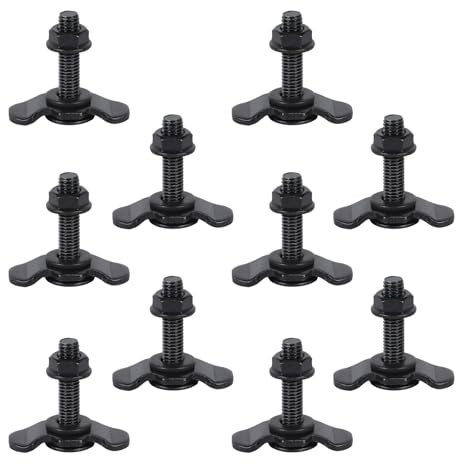 10 Stück Schraubfitting Airlineschiene, Airline Fitting, Airlinebeschlag Zubehör, für Zurrschienen Fitting, Verschraubung Airline Schwarz, Endbeschlag (M8*40MM)