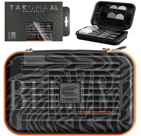 Target Darts Raymond Van Barneveld Ghost Series XL Takoma Portefeuille – Étui pour Fléchettes, Noir/Blanc Étuis de Rangement, Porte-Fléchettes à Fermeture Éclair, Contenir 6 Assemblées