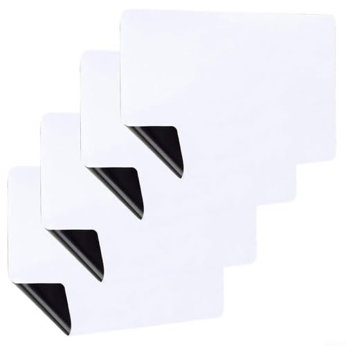 4 pizarras magnéticas de mensajes para refrigerador, película de pizarra blanca de 29,7 x 21 cm, notas adhesivas de borrado en seco para uso en el hogar, oficina, aula