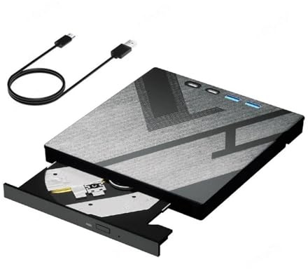 7-i-1 Extern Blu-ray Optisk Enhet For Bärbar Dator USB 3.0 Typ-C DVD CD-RW-spelare Brännare Med SD/TF-kortplats Platsbesparande