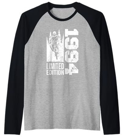 MTB Mountainbike Nacido en 1994 Cumpleaños BTT-Bicicleta Camiseta Manga Raglan