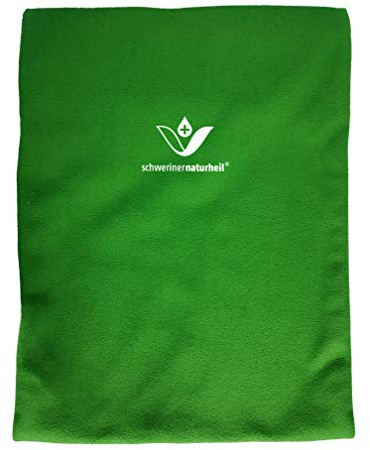 schwerinernaturheil Moor Heat Cushion 28 x 38 cm with Fleece Cover in Olive Green Hot Water Bottle Heating Pad Heat Compress