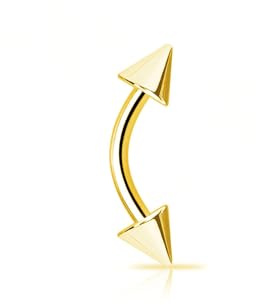 Piercing Oro Ceja cono 3 mm (9kts) - Estuche Regalo - Certificado de Garantía - Mondepetit