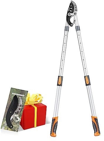 AIRAJ Ébrancheur à enclume et Bypass avec action composite, hache les branches épaisses avec facilité, coupe-branches robuste avec capacité de coupe nette de 5,1 cm