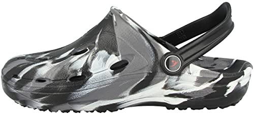 chung shi Unisex Dux Clogs, Schwarz/Grau/Weiss, 36/37 EU (XS)