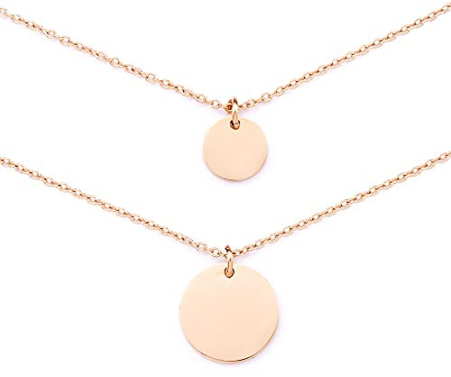 Heideman mehrlagige Halskette Damen Kreise aus Edelstahl Silber Gold Rosegold farben poliert Kette für modische Frauen mit Anhänger