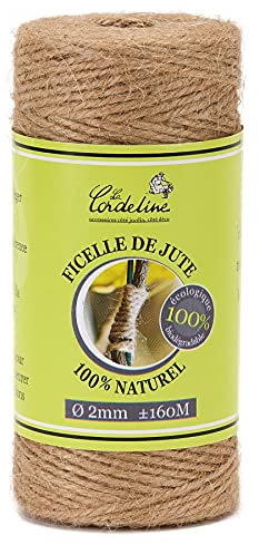 Cordel Yute Natural Bobina 160 m Ø2 mm 200 gr La Cordeline BJN16