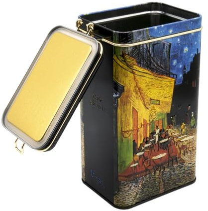 Fridolin 19403 - Vorratsdose/Kaffeedose aus Metall mit Bügelverschluss, Volumen ca. 1,4 Liter - Van Gogh: Cafe de Nuit