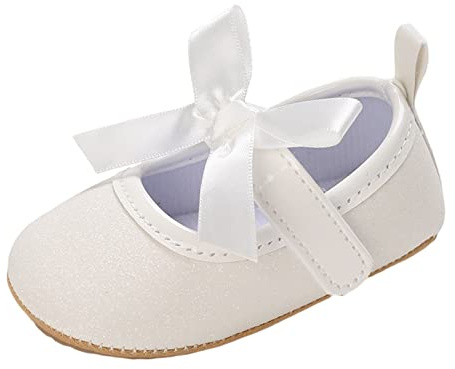 Baby Girls First Walking Shoes Mary Jane PU Leather Anti-Slip Princess Shoes Infant Baby Shoes 0-6 Months,H4