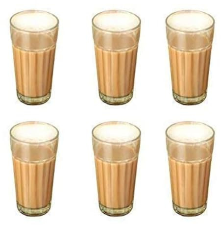 Awadh Vintage Chaiglas, Desi teglas, traditionellt teglas, 6 stycken, klar, vintage tesats 120 ml