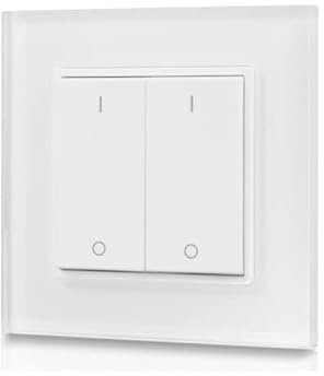 YULED SR-2833K2 RF LED Wandschalter/-dimmer für SR-1009CS LED Controller 2-Kanal Funk Batteriebetrieb 868MHz - GIRA, Merten, Jung, etc.