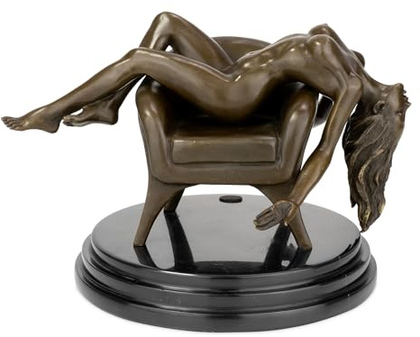 Moritz Bronsfigur rakande kvinna höjd 16 cm 4,1 kg skulptur staty antik