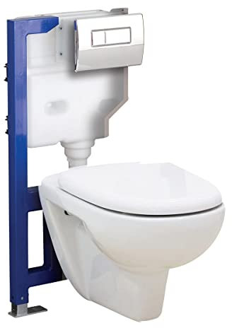 Toilet Mounting Frame with Cistern for Wall Hung Toilet Pans | Adjustable Height | Dual Flush | 820mm