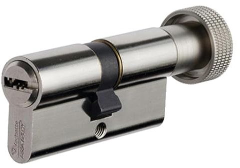 Vachette Cylindre à Bouton VELIX 30x30 - Finition Nickelée - Résistance Bumping, Perçage et Crochetage - 5 Clés Réversibles, Carte de Propriété et Brevet Exclusif jusqu'en 2036 - Garantie 2 Ans