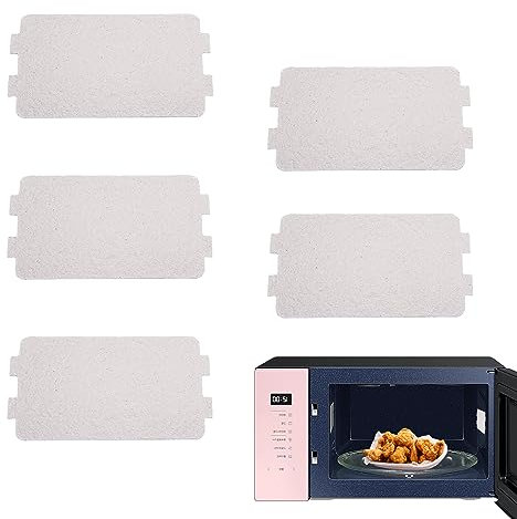 5 PCS High Temperature Resistant Microwave Oven Guards Replacement Oven Protector Sheet for Microwave Insulation Flame Retardant Waveguide Sheet Mica for Home Kitchen 4.5 * 2.6inch