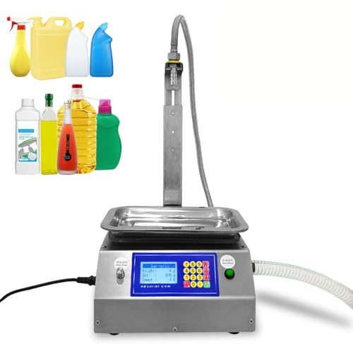 Viscous Liquid Filling Machine Automatic Filling Machine 30g-10kg Weighing Bottle Filler 17L/min Large Flow Rate Liquid Filler Machine for Laundry Detergent, Detergent, Gel, Edible Oil