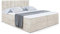 ALTDECOR Boxspringbett mit Matratze und Lattenrost, Boxbett, Topper, Polsterbett mit Bettkasten, Bett mit Stauraum H4-Matratze, Doppelbett, Springboxbett OTTA - 180x200 Beige Samt