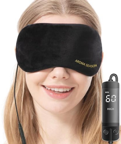 Aroma Season Masque pour les yeux de blépharite, masque pour les yeux chauffé pour les yeux secs Blépharite Orgelet, compresse pour les yeux à chaleur humide (noire)