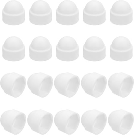 sourcing map 20Pcs M5x8x10mm Nut Protection Cap Black | Plastic Hexagonal Screw Protection Cap, Dome Acorn Hex Head Bolt Covers, Waterproof Decorative Caps