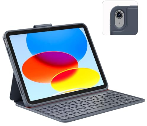 Magitype Case with Keyboard Compatible for iPad 10th Generation & 11th (A16, 2025): Bluetooth Wireless Magnetic Stand Rechargeable Keyboard with Pencil Holder (Grey)