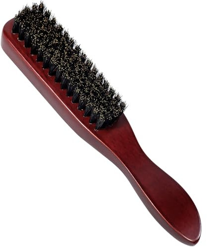 Qufiiry Wildschweinborsten Bürste, Sleek Bun Bürste, Haarbürsten mit Wildschweinborsten, Toupierbürste für Langes, Dickes, Lockiges, Trockenes Oder Geschädigtes Haar und Bartstyling- 1Stk
