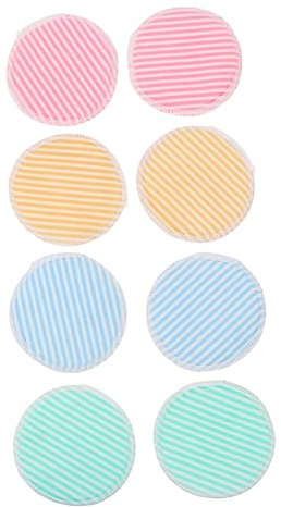 FRCOLOR 8Pcs Bamboo Makeup Remover Pads Reusable Washable Cotton Rounds Double Layer Crystal Cleansing Pads with Storage Bag for Home Travel