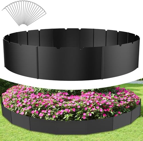 LIGHIGH Lawn Edging Border, 20Pcs Garden Edging Border Plastic for Path Landscape Pavement Design