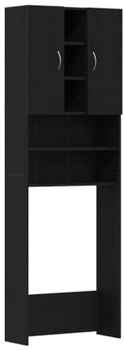 vidaXL Mobile per Lavatrice Rovere Nero 64x25,5x190 cm