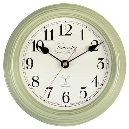 Acctim Fairford Radio Controlled Metal Wall Clock (Sage Green)