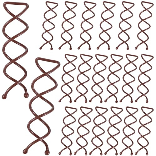 Mabor 20PCS Spiral Hair Pins - Corkscrew Bobby Pins for Hair Buns & Styling, Brown Spin Pin