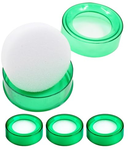 ARTIBETTER Humidificateur de Doigts en Plastique Vert Lot de 4 Set de Set de Éponges Rondes 2,7 Pouces pour Compter L'argenté au Bureau et Trier Papiers Efficacement