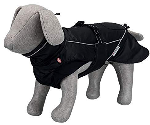 Trixie Hundemantel, Kleidung für Haustiere, Jacke, Mantel, Weste, Regenjacke, groß, klein, mittel, wasserdicht, Hundezubehör, Brizon, Größe S, 40 cm, Schwarz