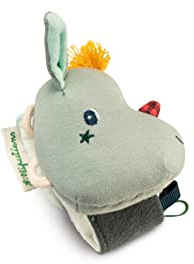 Lilliputiens - Hochet bracelet en coton bio Joe le dragon - Jouet sensoriel doux pour poignet ou cheville avec grelot et papier froissé - Stimule la vue et l’ouïe - Pour bébés dès 1 mois - 83388