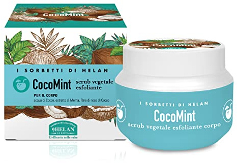 Helan I Sorbetti CocoMint - Exfoliating, Fresh & Vegetable Body Scrub with Coconut Water & Mint Extract for Silky & Renewed Skin - Vegan & Cruelty-Free Body Scrub Exfoliator - Made in Italy, 150 ml
