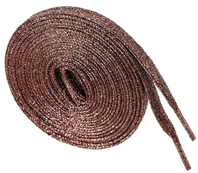 BupiMufi Cordones metálicos con purpurina para zapatos deportivos, botas y entrenadores, marrón, 160cm/63Inch