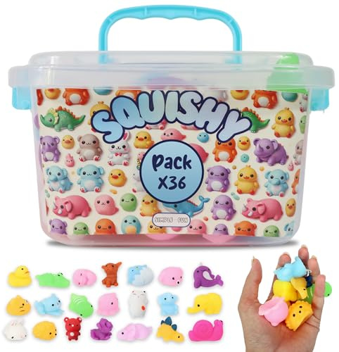 Squishy Lot de 36 jouets anti-stress pour fêtes et anniversaires