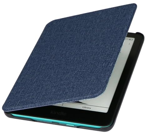 ZhaoCo Fodral för 7 Kindle Paperwhite 2024, kindle colorsoft signature 2024 och Kindle Paperwhite Signature 2024 E-Reader, Slim PU Leather Smart Protective Cover - F Blå