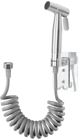 Minnhua Bidet Handbrause für Toilette mit 2m Federschlauch und Kein Bohren Halterung WC Dusche Handbrause Edelstahl Sprühkopf für Bidet Armaturen
