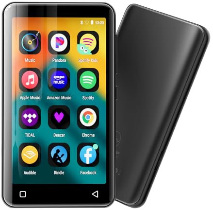 Innioasis 80 GB Reproductor MP3 con Bluetooth y WiFi, Reproductor de música Mp3 y Mp4 ave Spotify, Kids, Tidal, Deezer, Reproductor de vídeo con pantalla táctil de 4 pulgadas, 1080 P(negro)