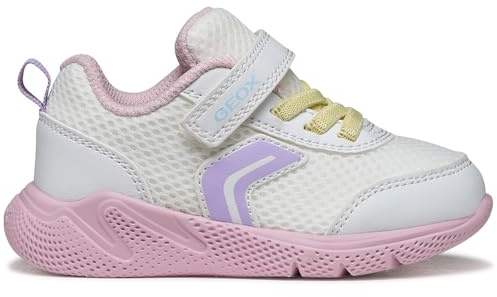 Geox Scarpe da Ginnastica B SPRINTYE Girl D, da Bambina, Bianco/Rosa, 25 EU