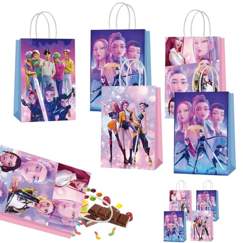 JUNERUN 12 Pièces Huntrs Sacs Cadeaux, Sac en Papier, Sachet Bonbon Anniversaire, Sachet Cadeau Anniversaire Enfant pour Fêtes Party (B)
