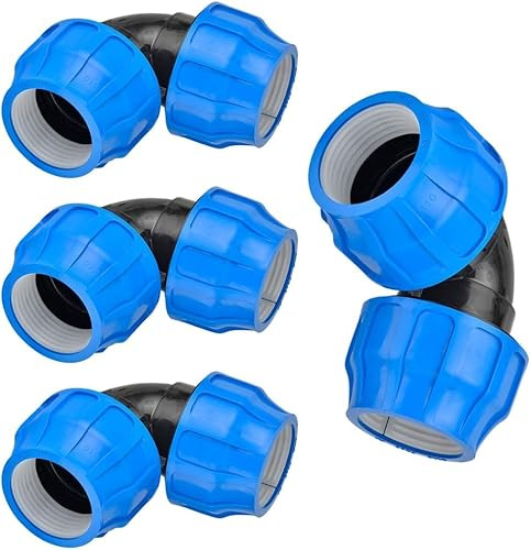 RP RIEGOPRO – Codo Igual PE para Tuberías de Agua y Riego | Fitting Polietileno Alta Presión | Uniones Seguras para Jardín, Huerto y Agricultura (4 Unidades, 20mm)