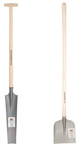 Profi Drainierspaten und Holsteiner Schaufel Silber - Ideales Set für die Gartenarbeit von SHW-FIRE