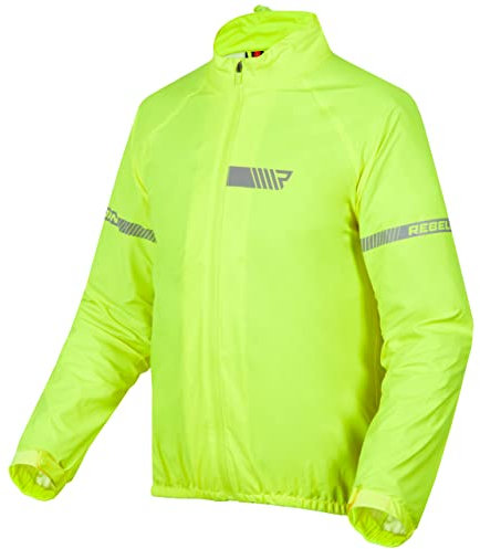 REBELHORN Ocean Jacket Veste de Pluie pour Moto, Jaune Fluo, 6XL Mixte
