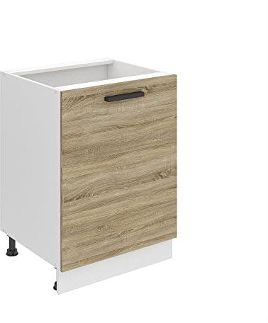 Belini Unterschrank Küche, Küchenunterschrank 60 cm Breite. SD Küchenunterschrank ohne Arbeitsplatte. Küchenschrank mit 1 Tür, Sonoma-Eiche