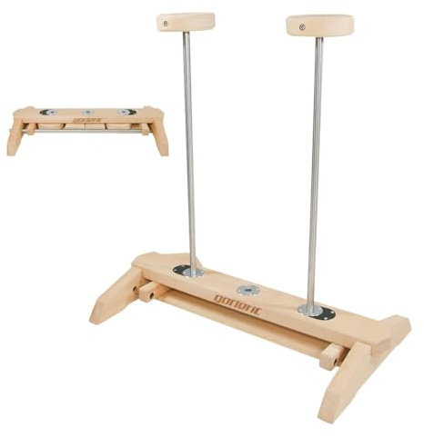 Gorletic - Canes ELITE 2.0 – Can Handstand & Calistenia Portátiles, Barras de Acero Inoxidable, 3 Posiciones, Base Estable Baja, Madera de Haya, Hecho en España